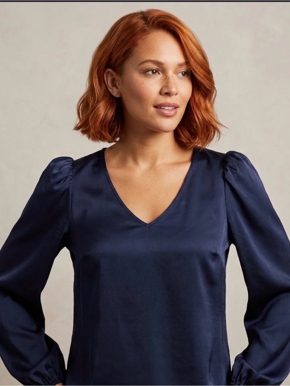 Drew Long Sleeve Blouse in Navy Size XS Like New (B6)